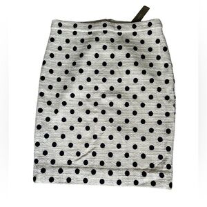 J. Crew NWT Black & White Polka Dot Work Wear Preppy Pencil Skirt Size 4 Petite